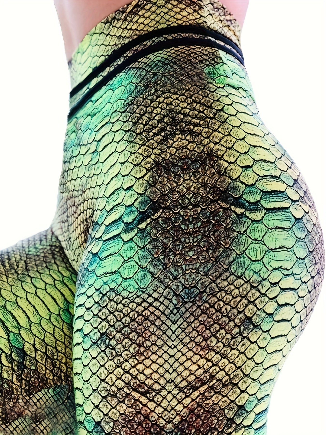 Snakeskin Print High Waist Yoga Legging Women's Activewear
