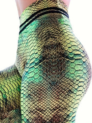 Snakeskin Print High Waist Yoga Legging Women's Activewear