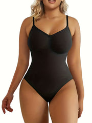 V Neck Backless Tummy Control Bodysuit for Women
