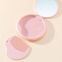 Pink Makeup Mirror & Comb Set Hair Brush Vanity Portable Groomer Gift