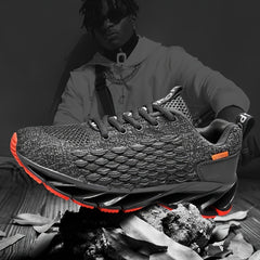 Men's Lace-up Sneakers Casual Fishscale Effect Walking Shoes