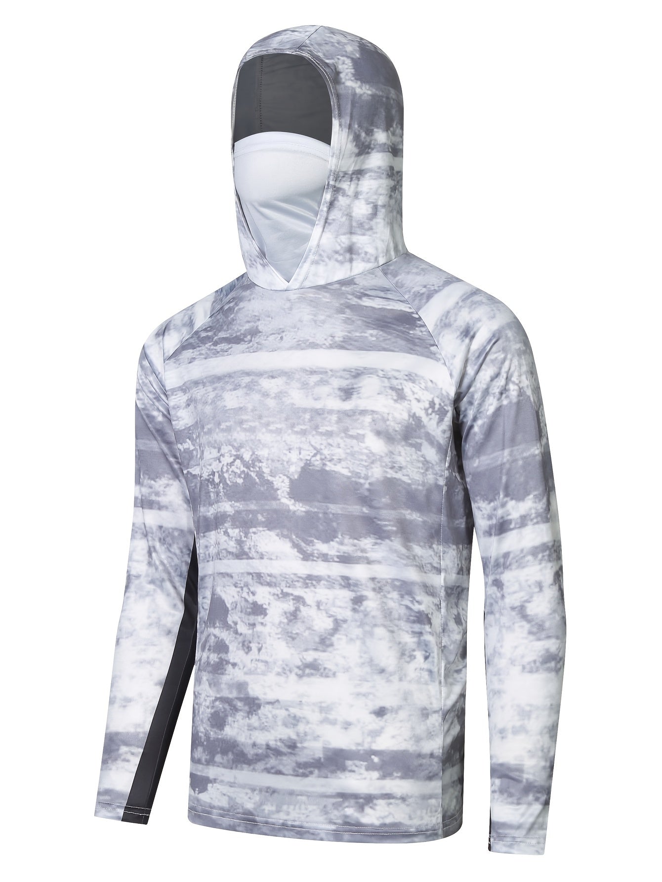 Men's Sun Protection Hooded Shirt With Mask Active Camouflage