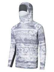 Men's Sun Protection Hooded Shirt With Mask Active Camouflage
