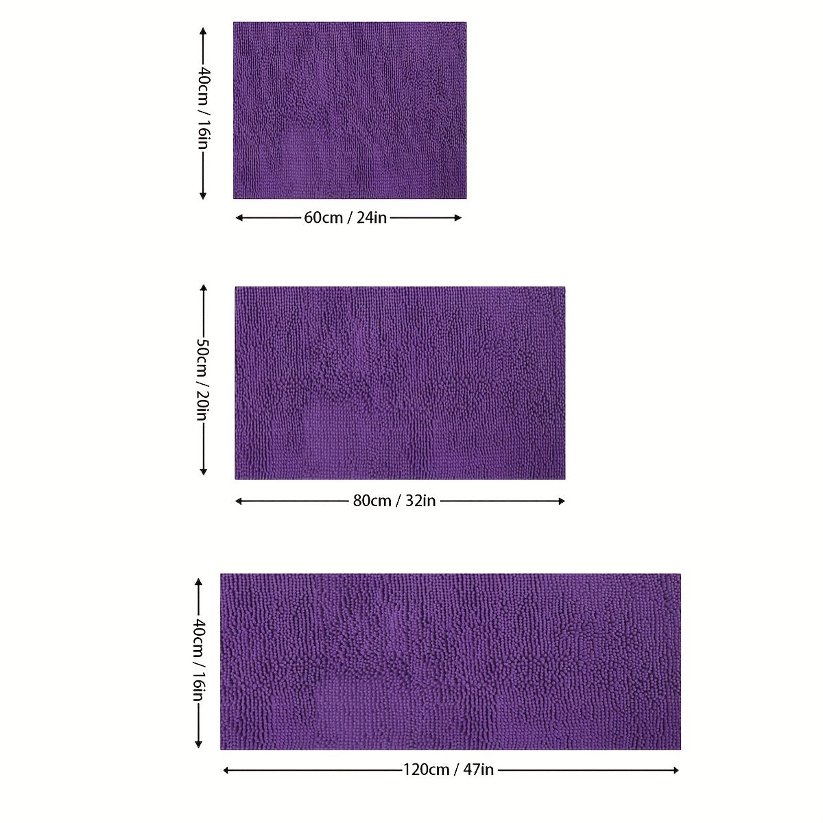 Purple Solid Non-slip Bathroom Floor Mat