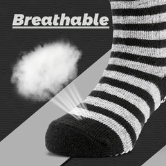Kids Non Slip Striped Crew Socks, 5 Pairs