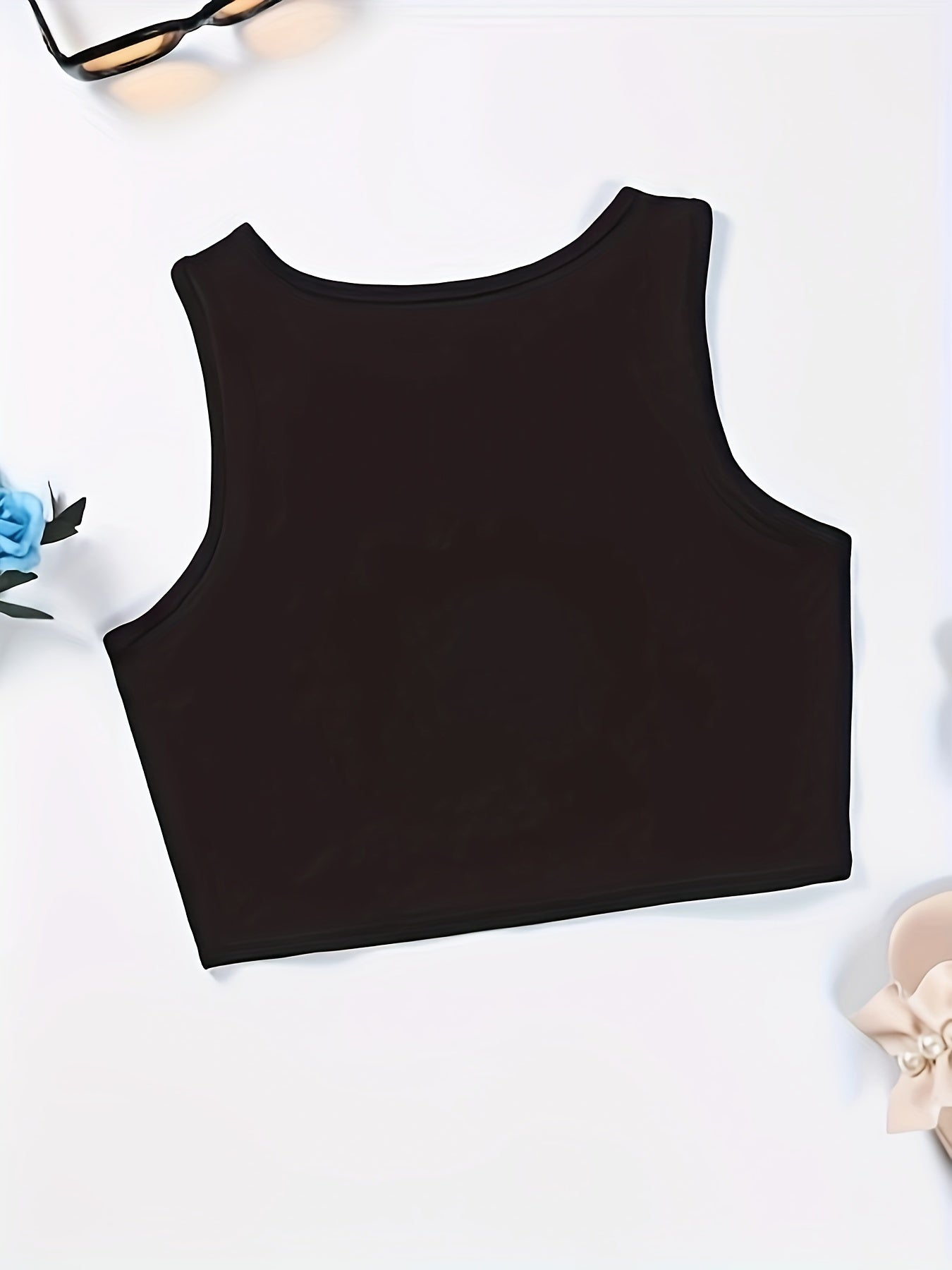Wife Life Print Crop Tank Top Sleeveless Casual Crop Top For Summer