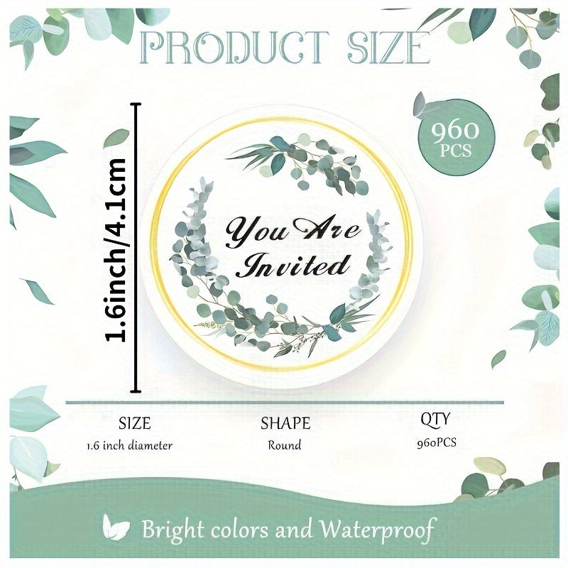 960pcs Invitation Envelope Seals for Wedding Party Bridal Birthdays Graduation