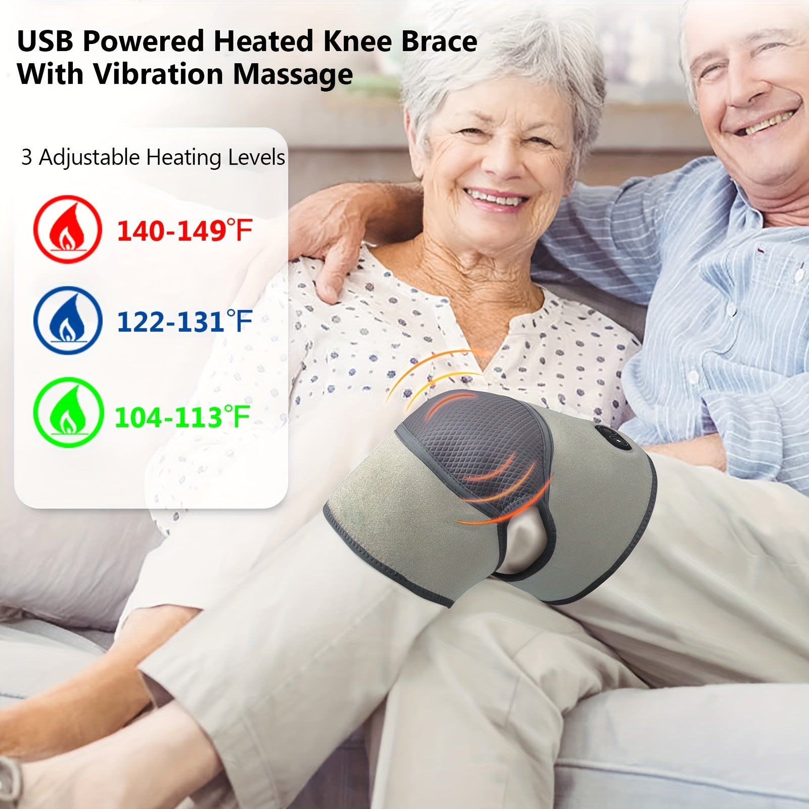 USB Heating Knee Pad Vibration Massage Warm Knee Pads For Elderly