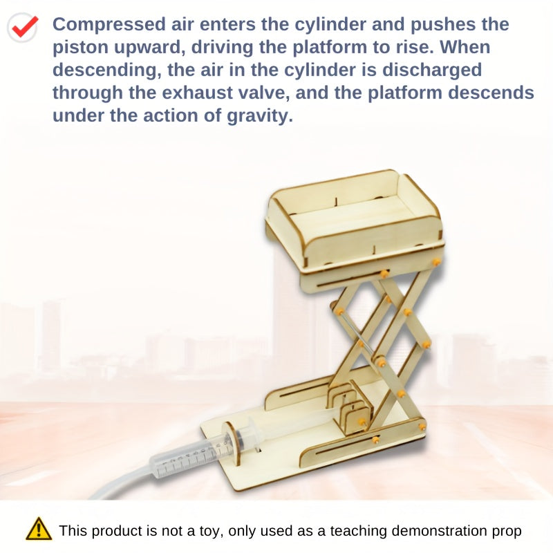DIY Wooden Assembly Pneumatic Hydraulic Lift Model Kit
