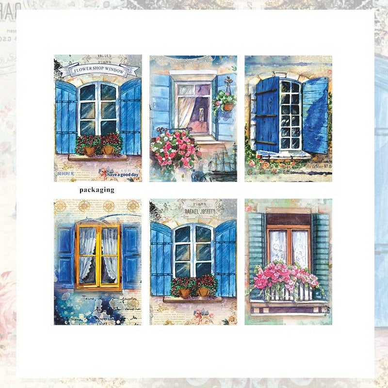 20pcs Retro Floral Window Deco Material