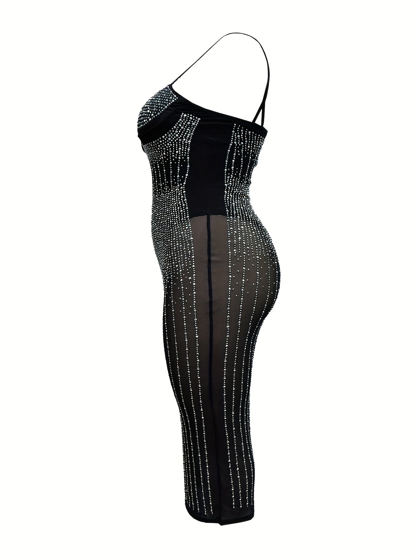 Rhinestone Mesh Party Cami Dress