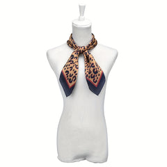 Leopard Print Square Scarf Classic Silk Neckerchief Casual Bandana