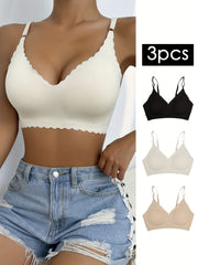 3 Pack Plus Size Seamless Padded Bralette Set