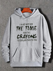 Graphic Print Hoodie with Kangaroo Pocket for Men