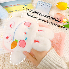 Cartoon 500ml Plush Hot Water Bag Hand Warmer - Embroidered Insert Bag