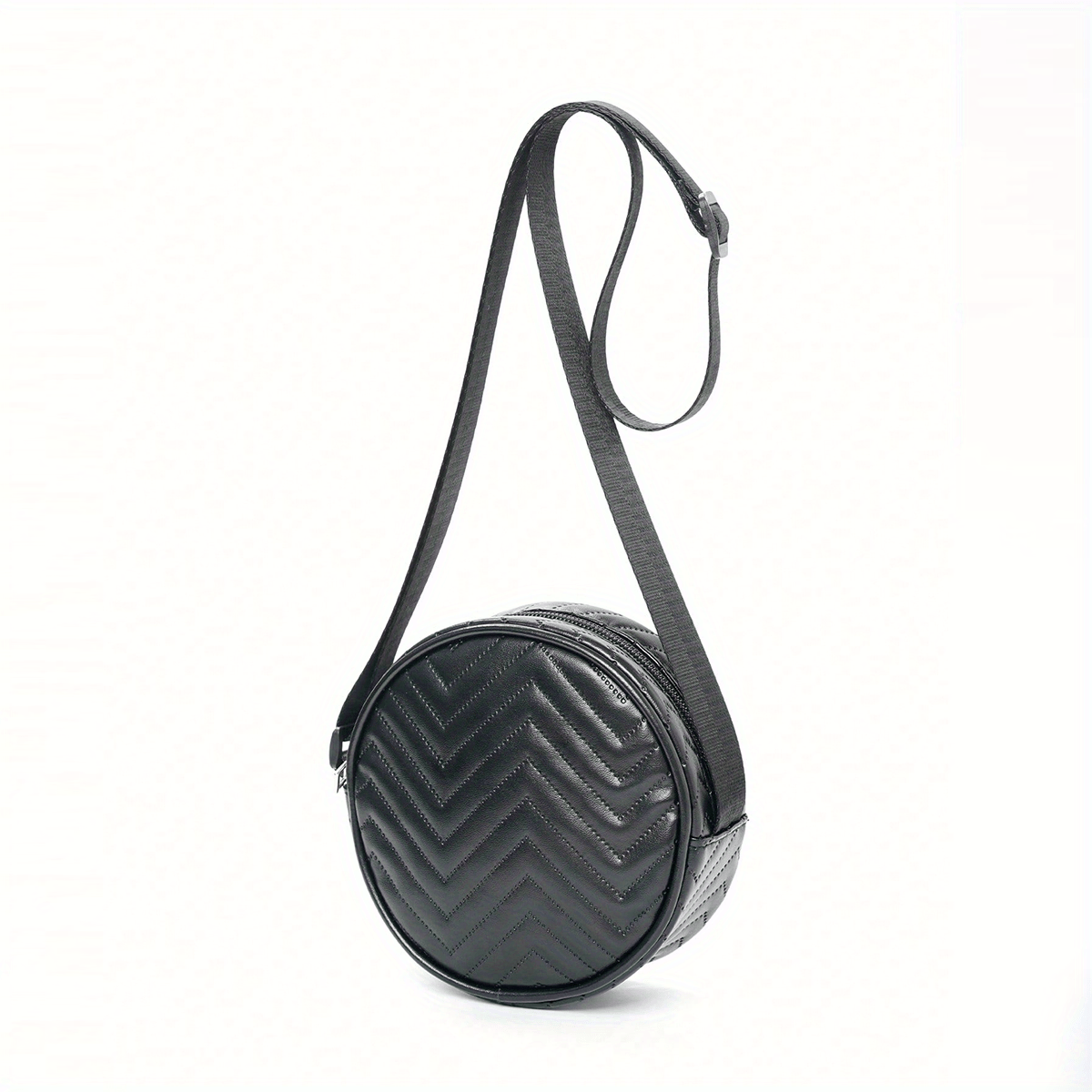 Sweet Mini Crossbody Bag Round Bag Girl Messenger Bag PU Leather