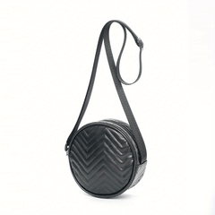 Sweet Mini Crossbody Bag Round Bag Girl Messenger Bag PU Leather
