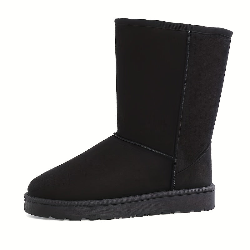 Women's Platform Snow Boots Round Toe Mid Calf Plush Winter Warm Shoes