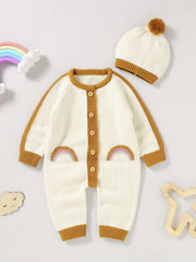 Baby Sweater Romper Set Newborn Knitted Jumpsuit With Hat