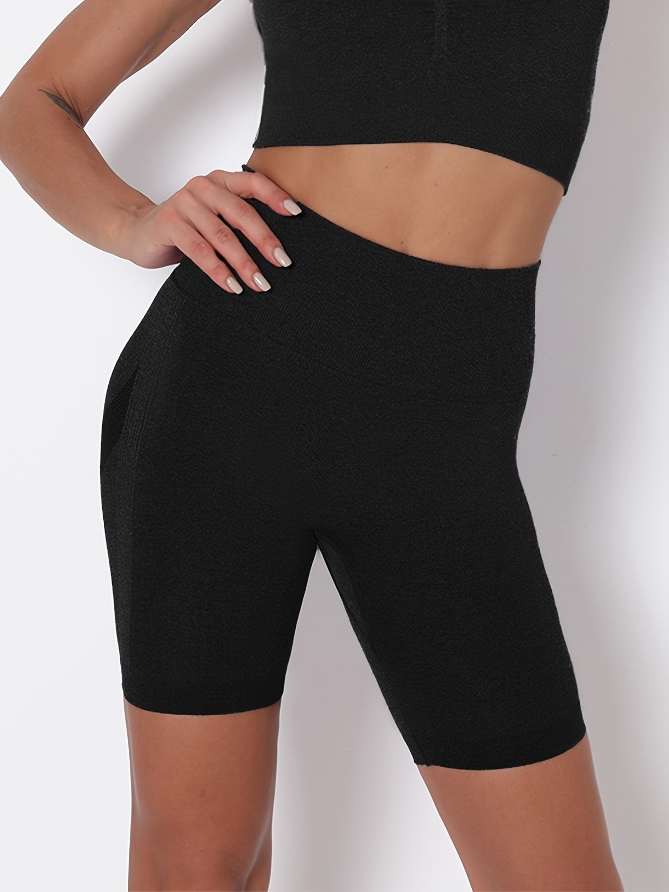 Seamless Knitted High Waisted Yoga Shorts Quick Dry Sports Fitness