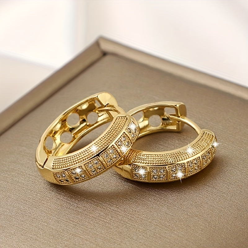 Geometric Copper Zircon Earrings Party Jewelry Ladies Birthday Gift