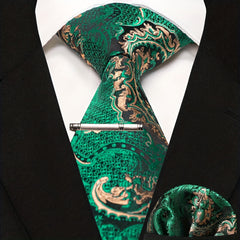 Paisley Tie And Pocket Square Set For Men