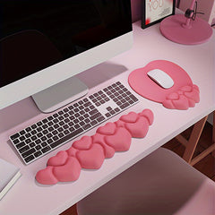 Heart Shape Mouse Pad with Wrist Rest and Keyboard Wrist Rest