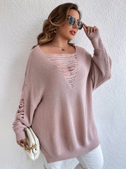 Casual Sweater Women's V Neck Loose Jumper