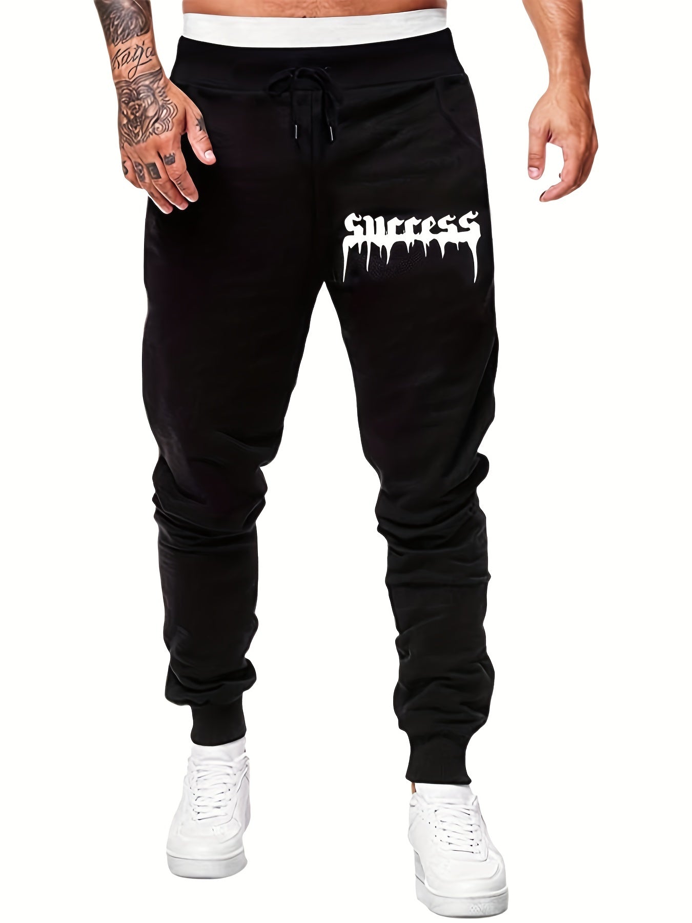 Mythic Dragon Pattern Men's Warm Jogger Sweatpants for Fall/Winter
