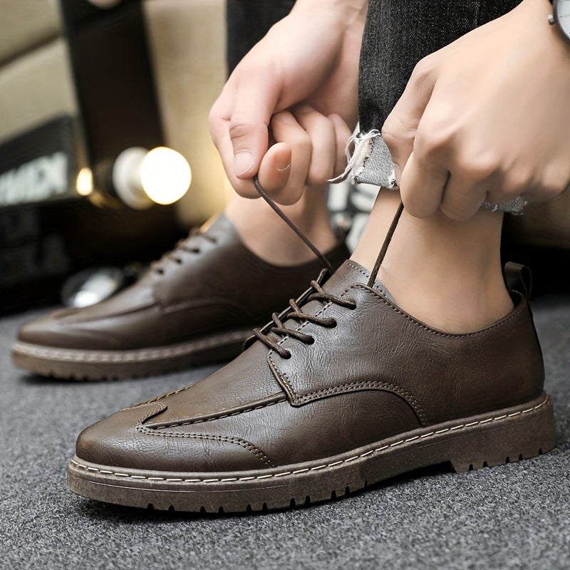 Men's PU Leather Oxford Formal Dress Shoes for Wedding Business Party