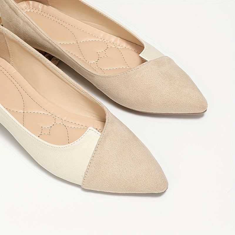 Women's Colorblock Ballet Flats Soft Sole Slip On Shoes