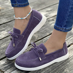 Flat Skate Shoes with Bowknot Decor Slip On