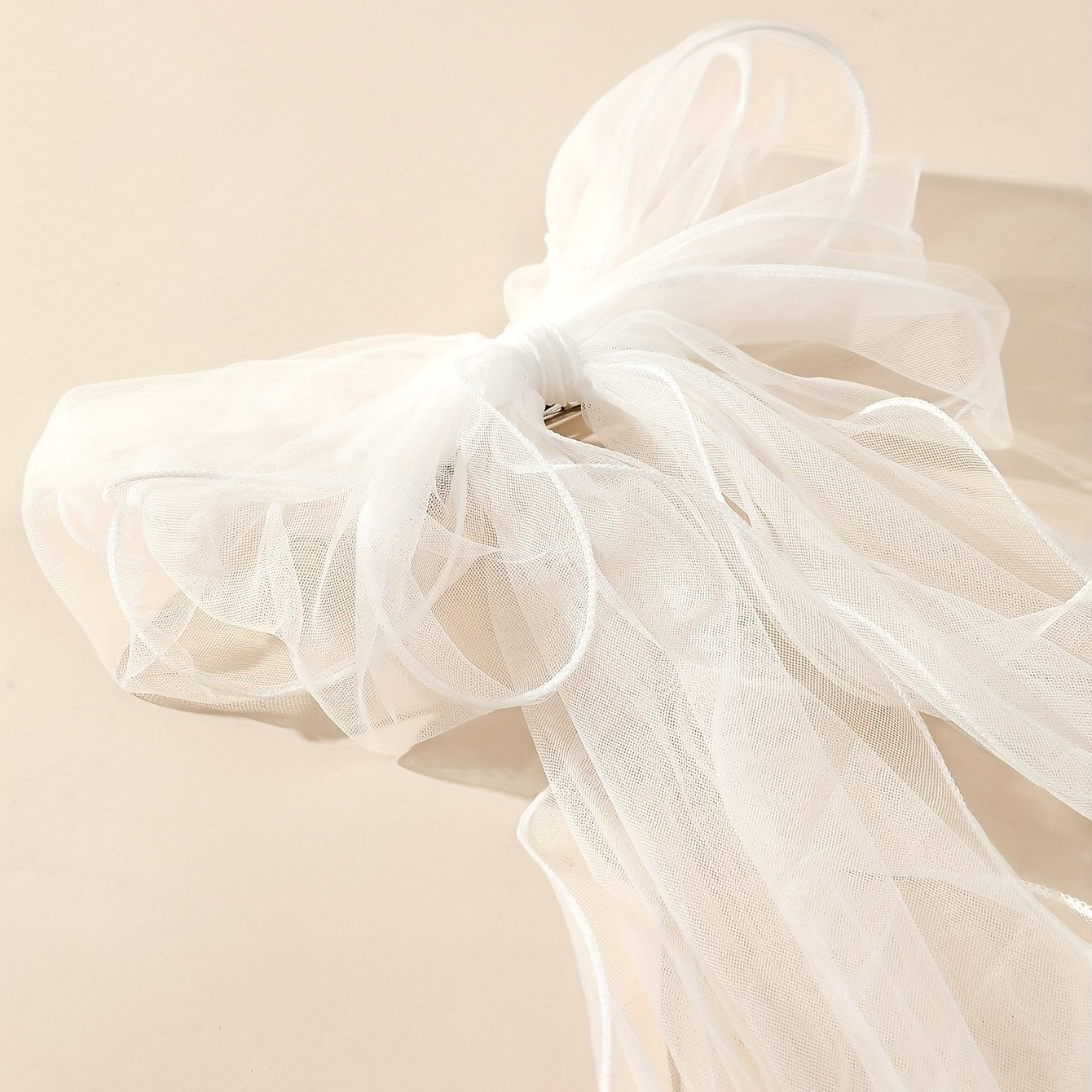 Bow Head Veil Ribbon Edge Veil Bridal Wedding Hair Accessories
