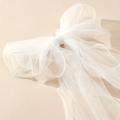 Bow Head Veil Ribbon Edge Veil Bridal Wedding Hair Accessories