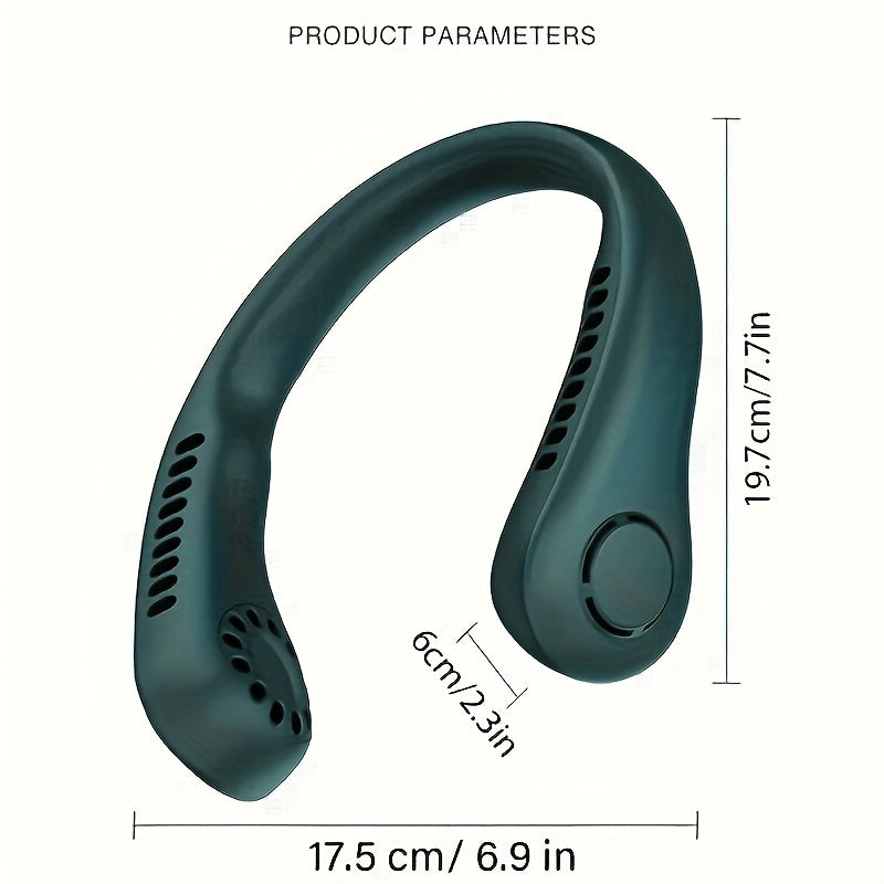 Bladeless Neck Fan USB Rechargeable Hands Wearable Air Cooler