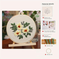 Floral Embroidery Starter Kit for Beginners - Cross Stitch Kit
