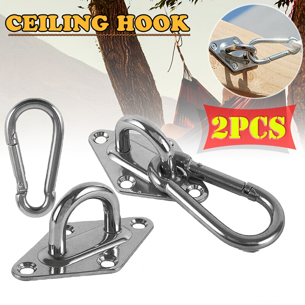 2pcs Stainless Steel Heavy Duty Ceiling Hanging Hook Set Swing Chair Bracket