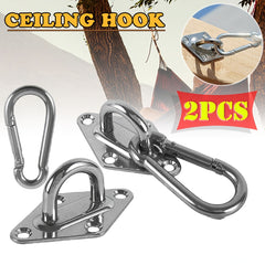 2pcs Stainless Steel Heavy Duty Ceiling Hanging Hook Set Swing Chair Bracket