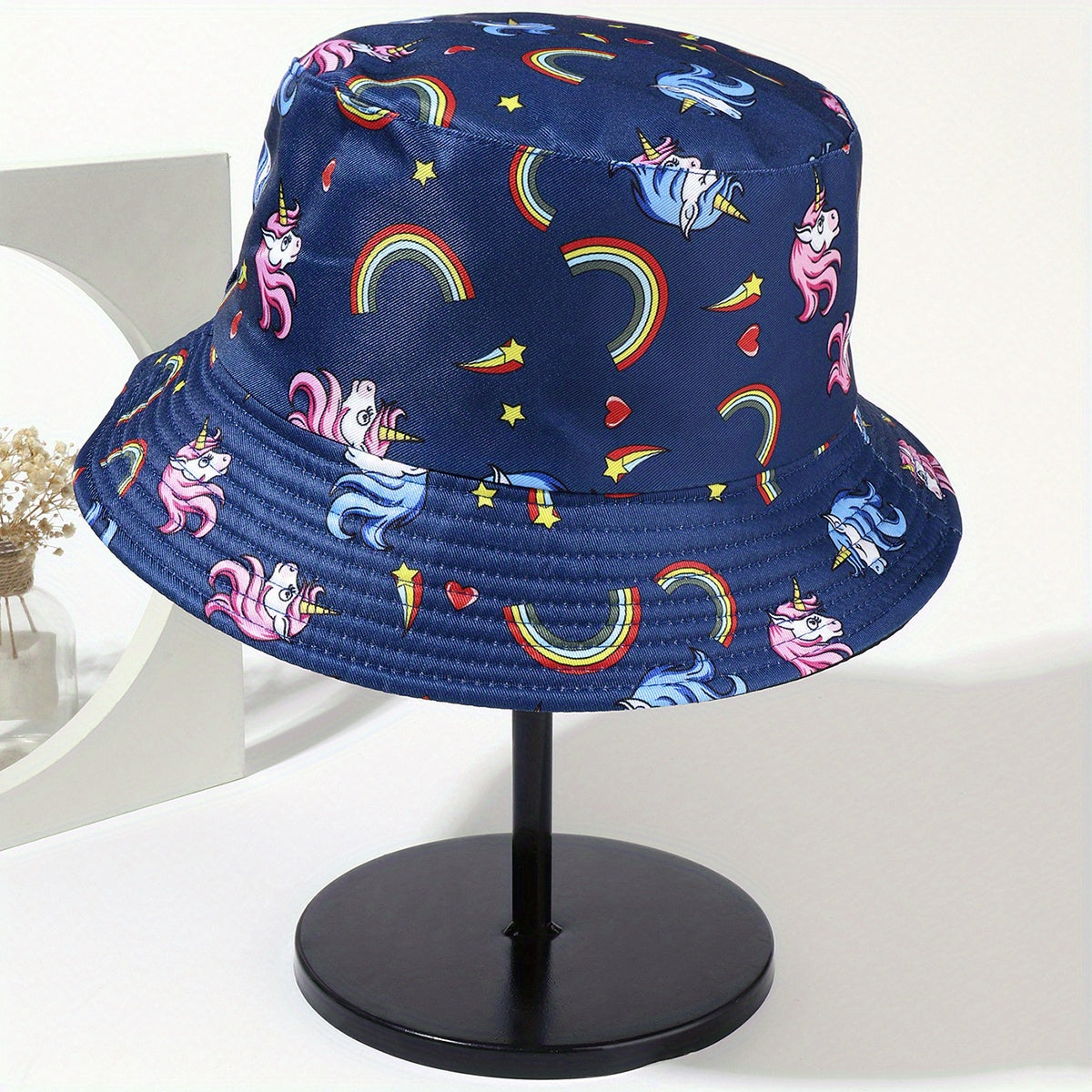 Cartoon Print Bucket Hat Lightweight Basin Hat Casual Sunscreen Fisherman Cap