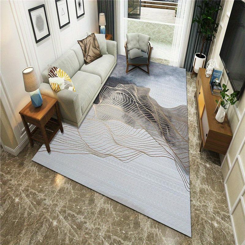 Wavy Stripes Abstract Rug Non Slip Indoor Carpet