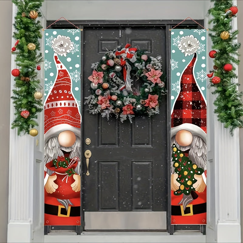 2pcs Santa Claus Door Banner Christmas Decorations Xmas Indoor Outdoor Wall