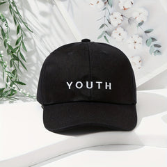 Youth Letter Embroidery Baseball Cap Outdoor Sunshade Breathable Duck Tongue Cap
