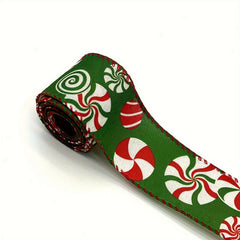 Christmas Candy Ribbon For Christmas Trees Wrapping Fabric Ribbons