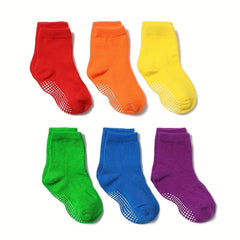 6pairs Baby Girls Kids Anti skid Breathable Crew Socks