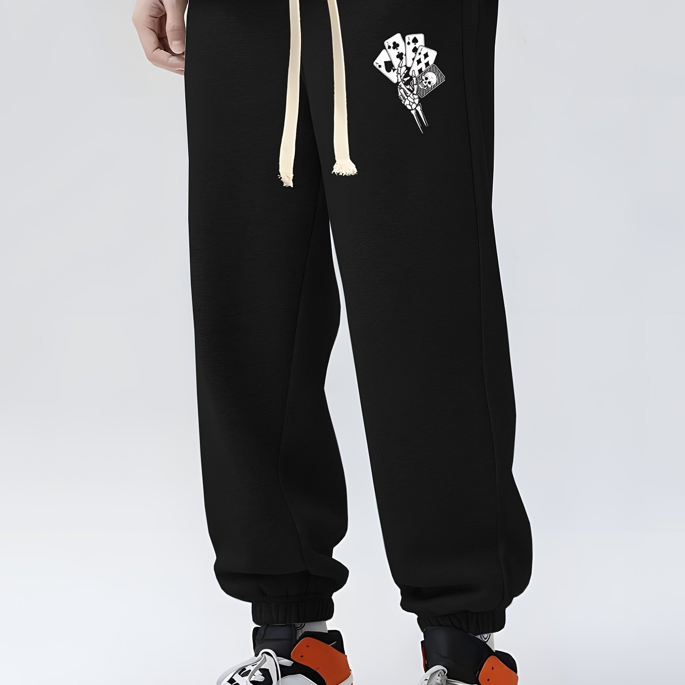 Card Print Sweatpants Casual Jogger Pants With Pockets