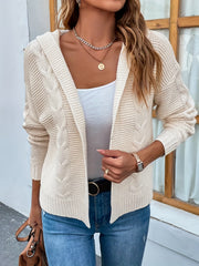Casual Cardigan With Hoodie Women's Plus Medium Stretch Jersey Knit