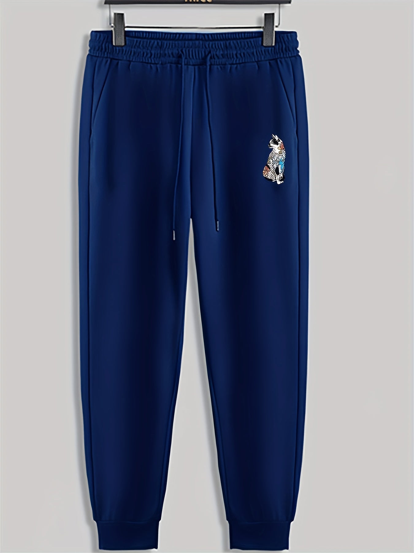 Dog Print Men's Drawstring Sweatpants for Spring Autumn