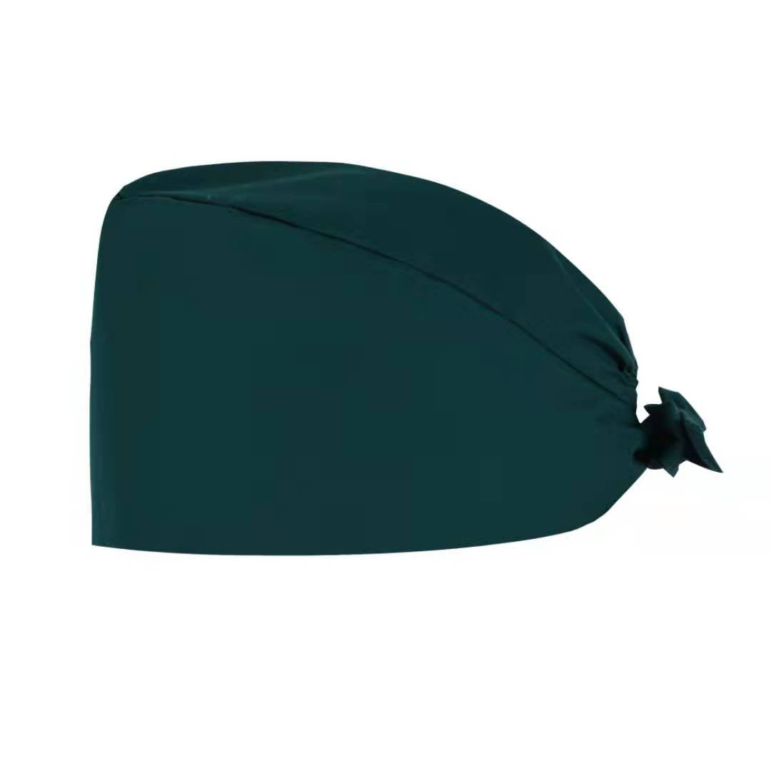 Solid Casual Work Cap Nurse Hats Elastic Lace Up Cap Adjustable