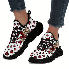 Heart Pattern Women's Running Shoes Soft Sole Athletic Sneakers