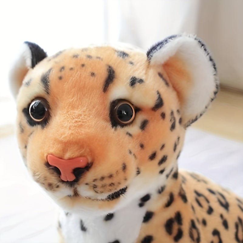 9 Plush Leopard Doll with Spotted Fur Muzzle & Paws